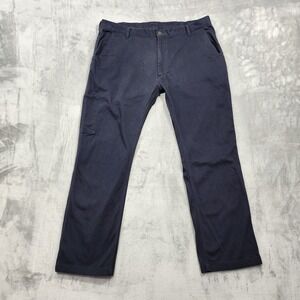 Key Pants Mens 40x32 Blue Relaxed Fit Carpenter Canvas Stretch Workwear Casual